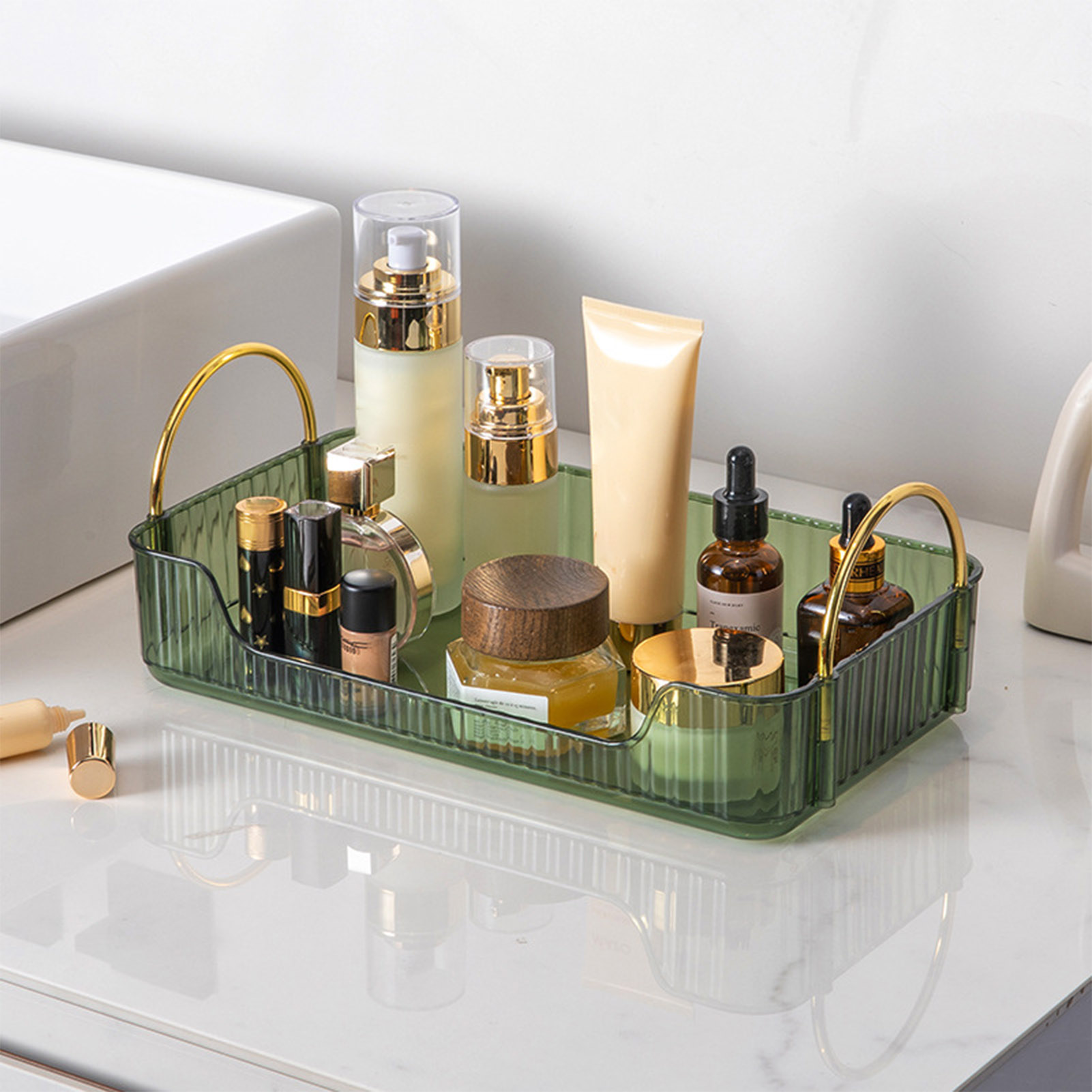 Bathroom Organizer Rack Light  - Luxury Skincare Tray 评论和价格