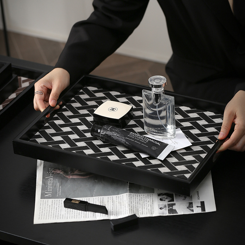 Light luxury leather wooden tr - Luxury Skincare Tray 评论和价格