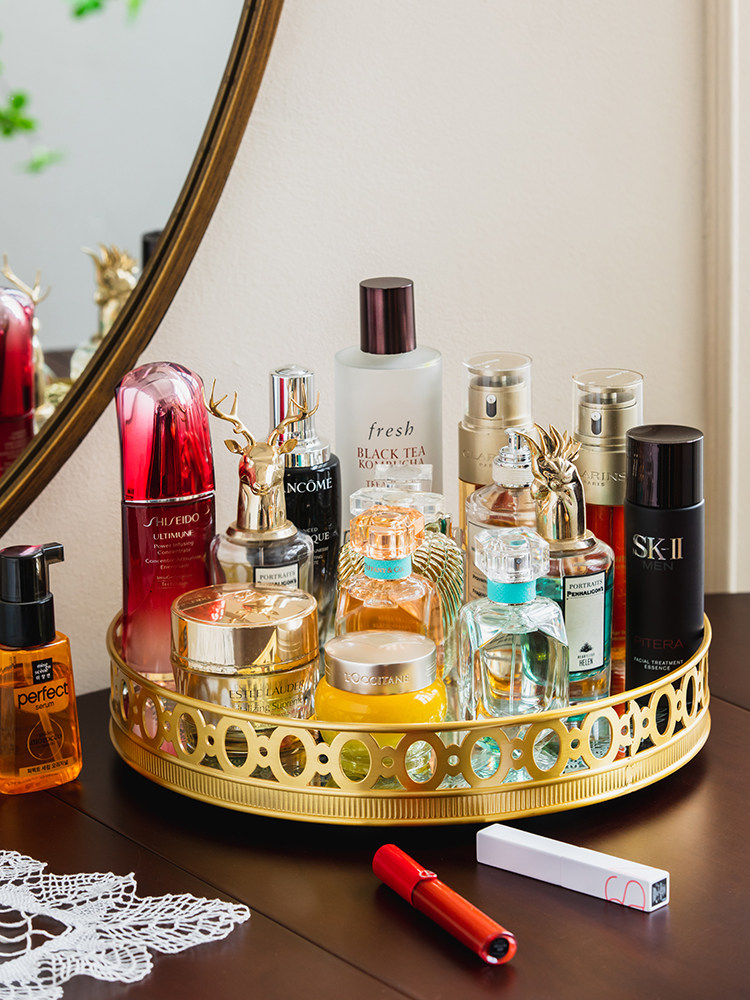 Light luxury mirror brass rota - Luxury Skincare Tray 评论和价格