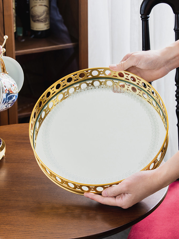 Light luxury mirror brass rota - Luxury Skincare Tray 评论和价格