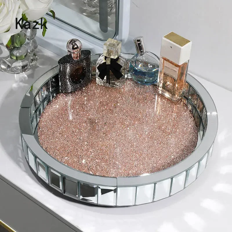 Luxurious Diamond Inlay Glass  - Luxury Skincare Tray 评论和价格
