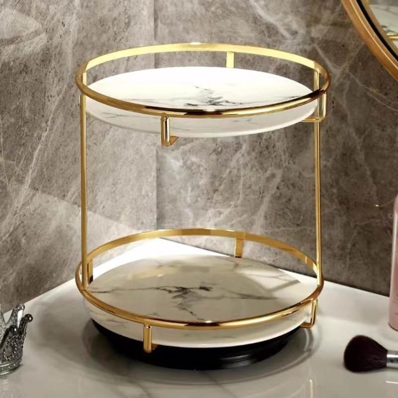Brass Double-Tier Perfume Stor - Luxury Skincare Tray 评论和价格