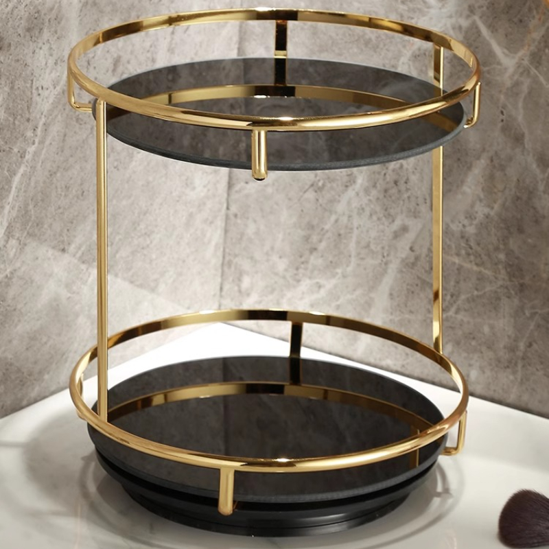 Brass Double-Tier Perfume Stor - Luxury Skincare Tray 评论和价格