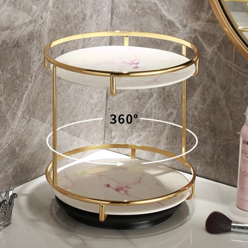 Brass Double-Tier Perfume Stor - Luxury Skincare Tray 评论和价格