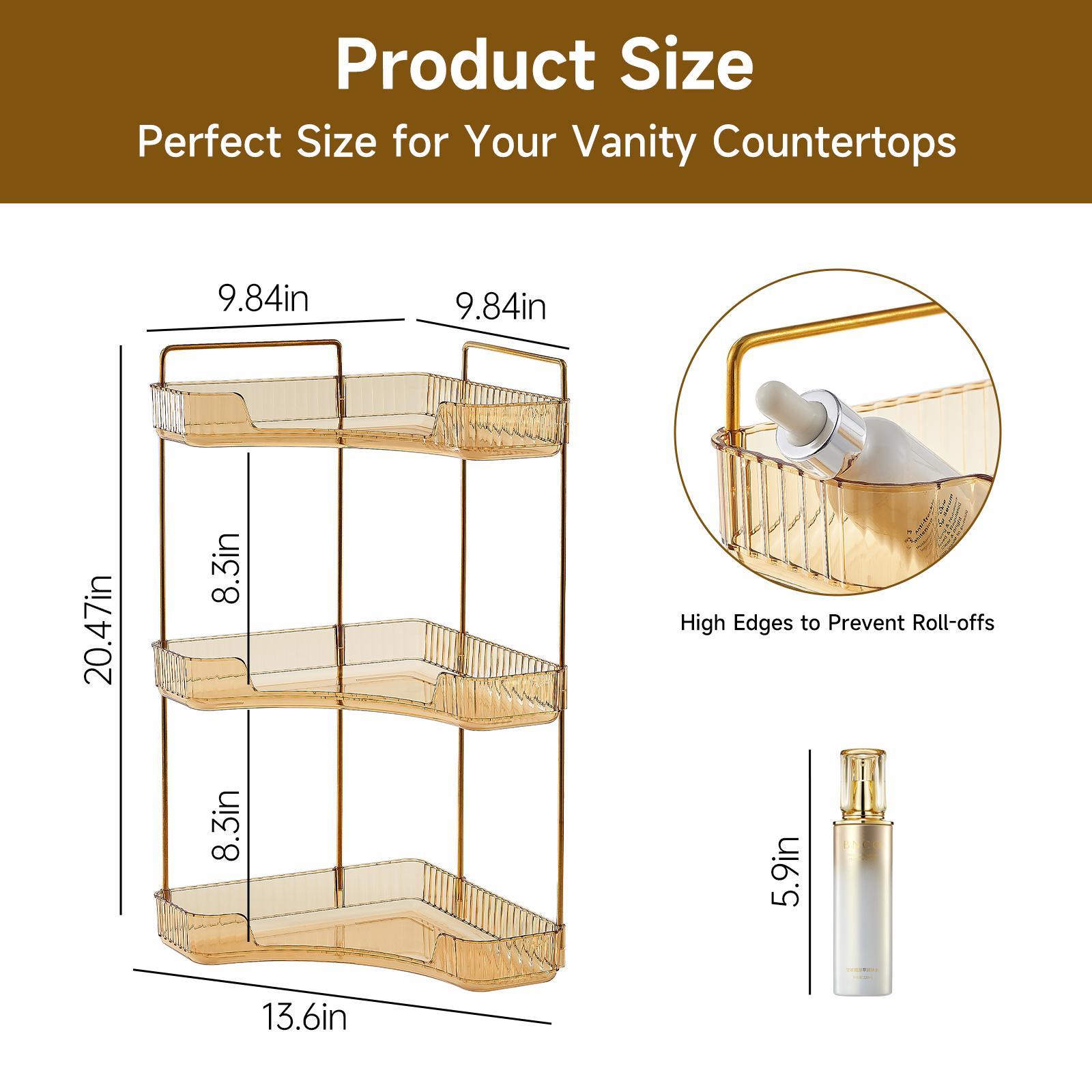 3 Tier Clear Bathroom Organize - Luxury Skincare Tray 评论和价格